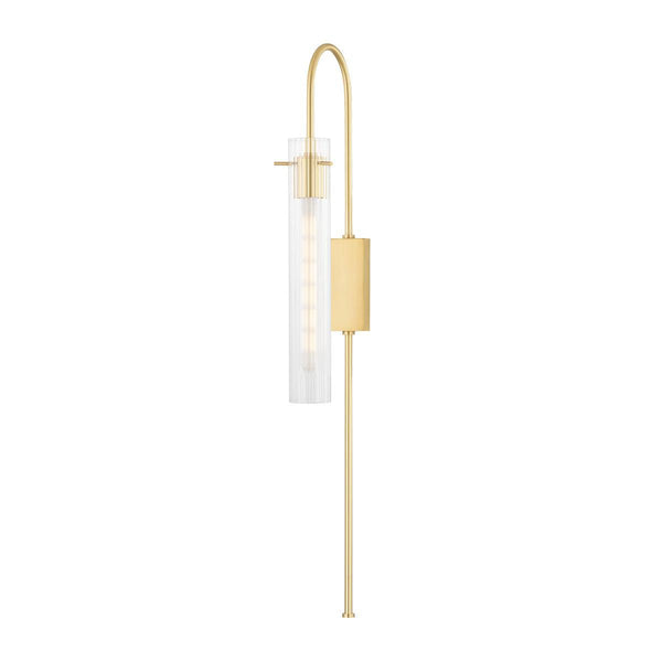 Lighting - Wall Sconce Nettie 1 Light Wall Sconce with Plug // Aged Brass 