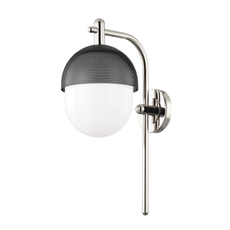 Lighting - Wall Sconce Nyack 1 Light Wall Sconce // Polished Nickel & Black 