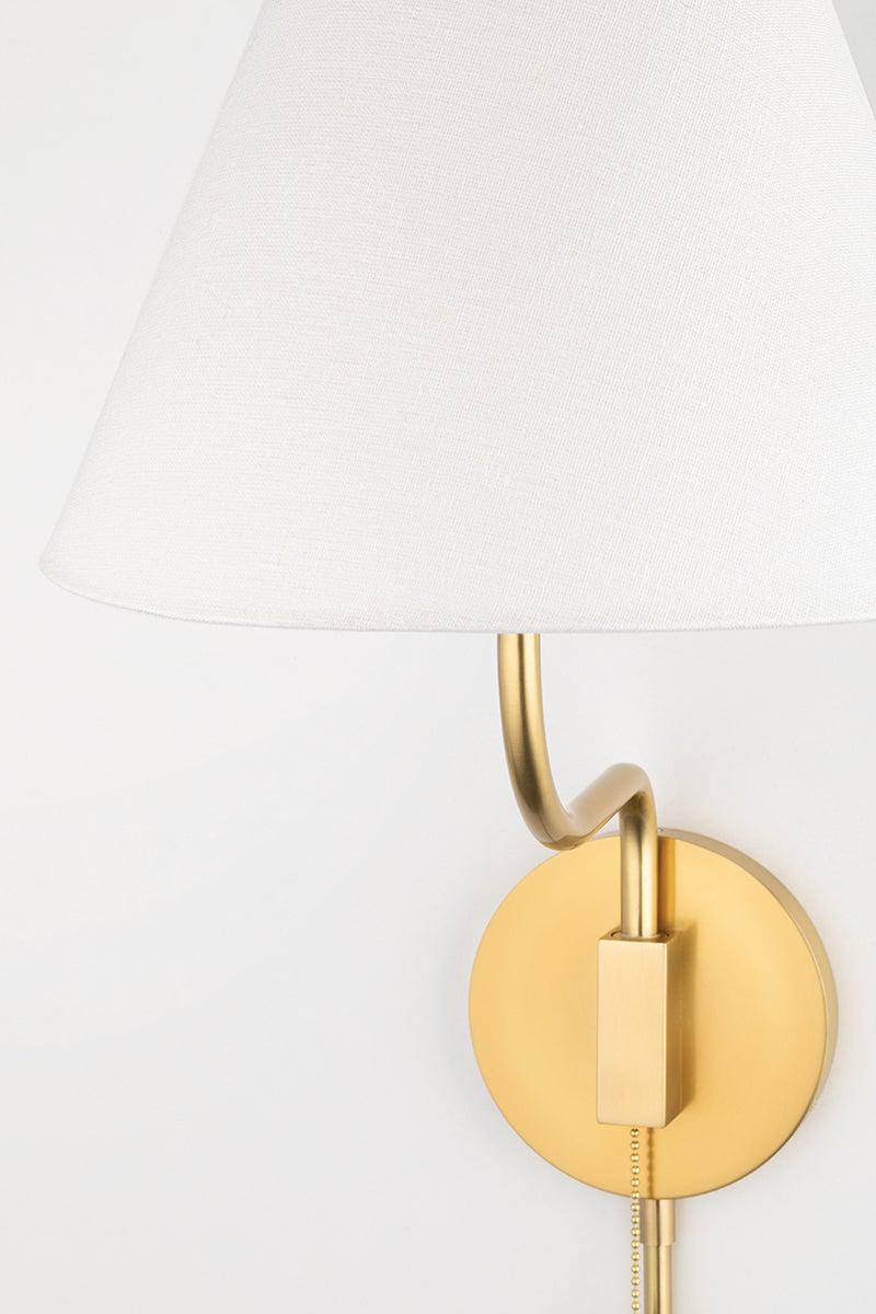 Lighting - Wall Sconce Patti 1 Light Wall Sconce with Plug // Aged Brass 