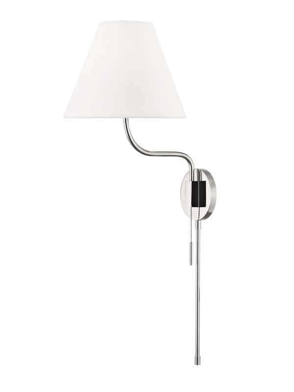 Lighting - Wall Sconce Patti 1 Light Wall Sconce with Plug // Polished Nickel 