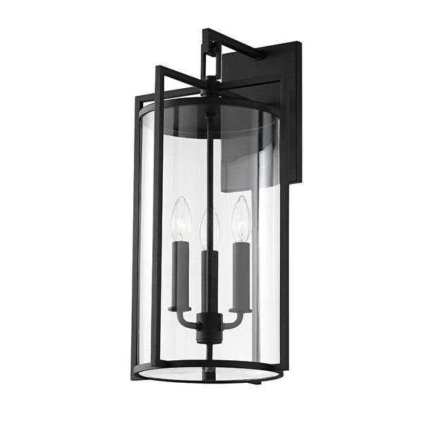 Lighting - Wall Sconce Percy 3 Light Large Exterior Wall Sconce // Textured Black 