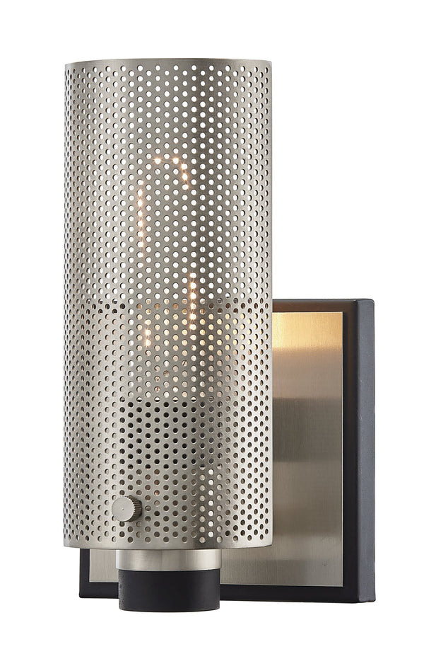 Lighting - Wall Sconce Pilsen 1lt Wall Sconce // Carbide BLK W Satin Nickel Accents 