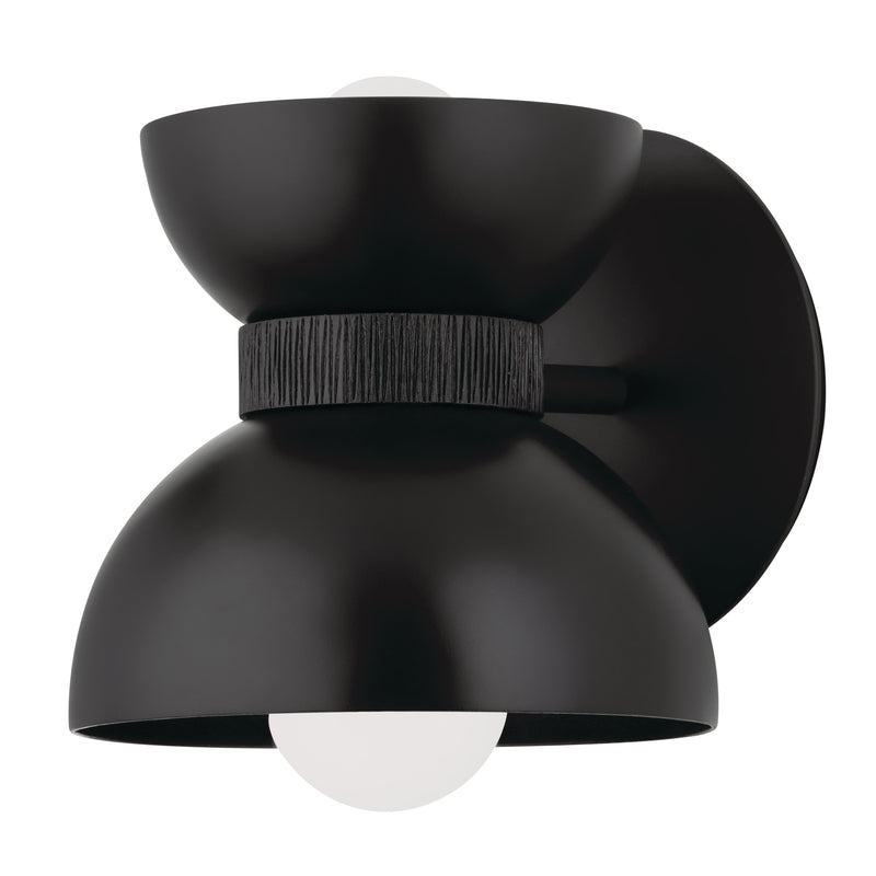 Lighting - Wall Sconce Pomona 2 Light Wall Sconce // Soft Black & Textured Black 