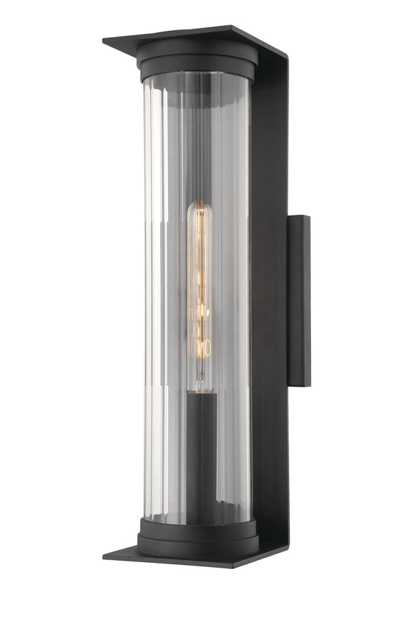 Lighting - Wall Sconce Presley 1 Light Large Exterior Wall Sconce // Textured Black 