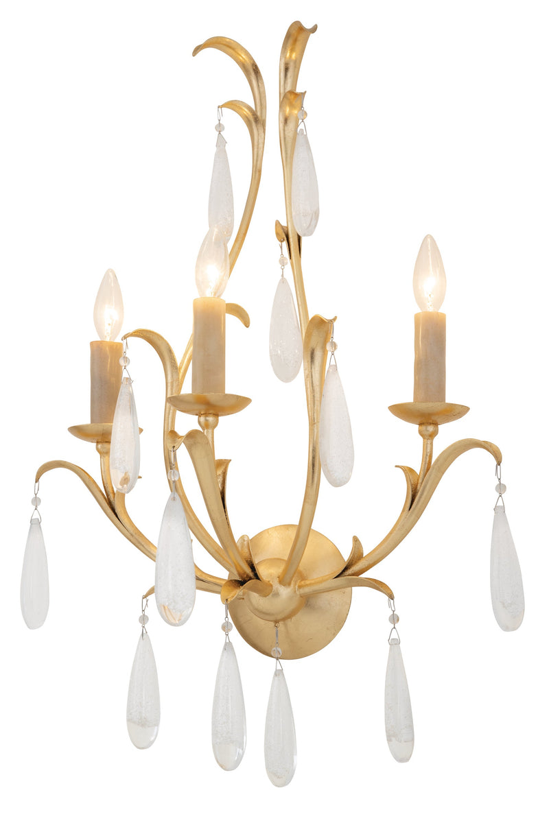 Lighting - Wall Sconce Prosecco 3 Light Wall Sconce // Gold Leaf 