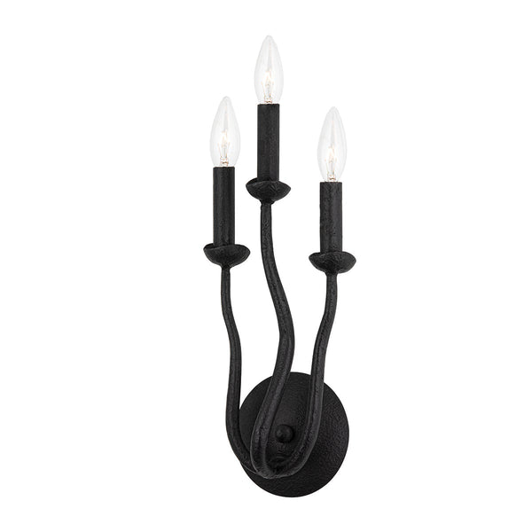 Lighting - Wall Sconce Reign 3 Light Wall Sconce // Black Iron 