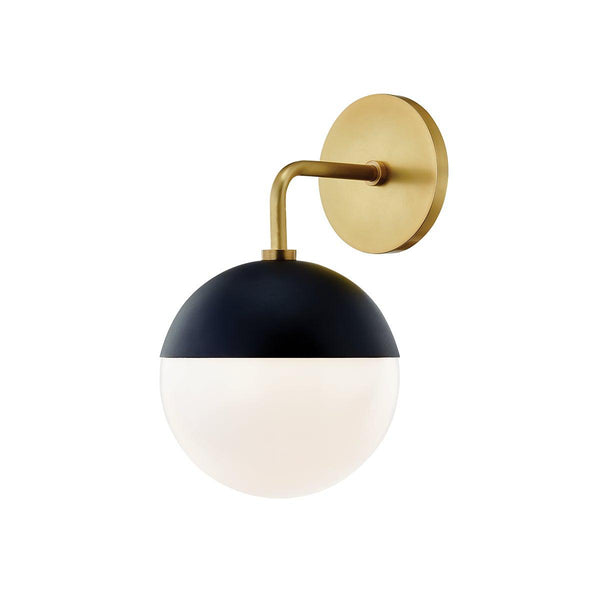 Lighting - Wall Sconce Renee 1 Light Wall Sconce // Aged Brass & Black 