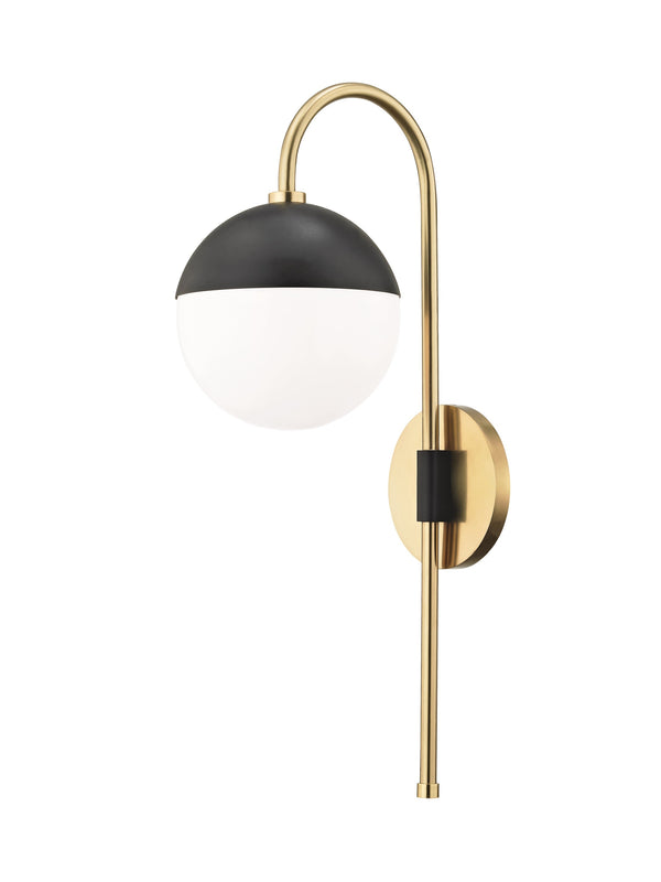 Lighting - Wall Sconce Renee 1 Light Wall Sconce with Plug // Aged Brass & Black 