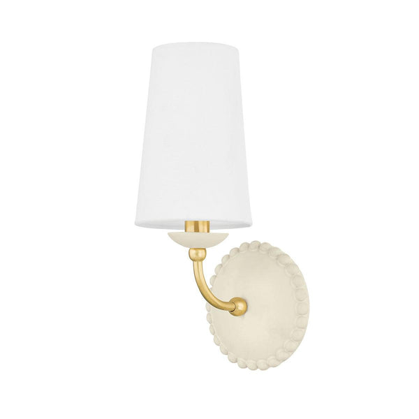 Lighting - Wall Sconce Rhea 1 Light Sconce // Aged Brass & Ceramic Antique Ivory 