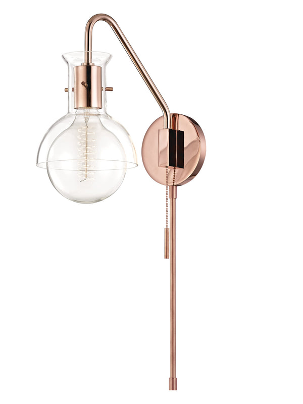 Lighting - Wall Sconce Riley 1 Light Wall Sconce with Plug // Polished Copper // Large 