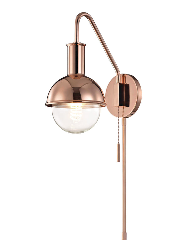 Lighting - Wall Sconce Riley 1 Light Wall Sconce with Plug // Polished Copper // Small 