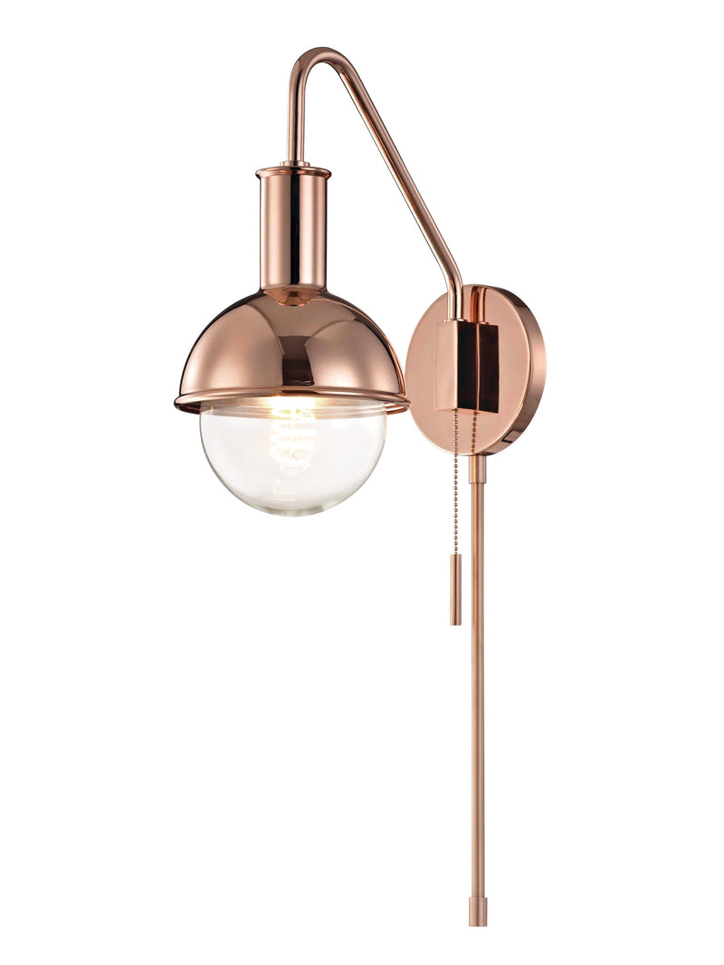 Lighting - Wall Sconce Riley 1 Light Wall Sconce with Plug // Polished Copper // Small 