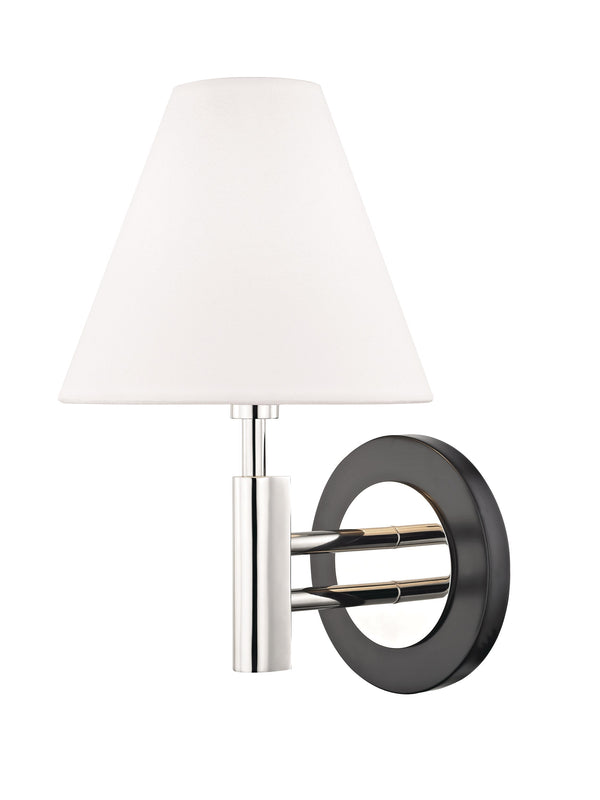 Lighting - Wall Sconce Robbie 1 Light Wall Sconce // Polished Nickel & Black 