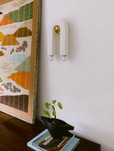 Lighting - Wall Sconce Roshani 2 Light Wall Sconce // Aged Brass & Ceramic Raw Matte White 