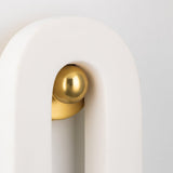 Lighting - Wall Sconce Roshani 2 Light Wall Sconce // Aged Brass & Ceramic Raw Matte White 