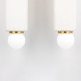 Lighting - Wall Sconce Roshani 2 Light Wall Sconce // Aged Brass & Ceramic Raw Matte White 