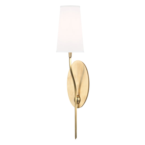 Lighting - Wall Sconce Rutland 1 Light Wall Sconce with White Shade // Aged Brass 