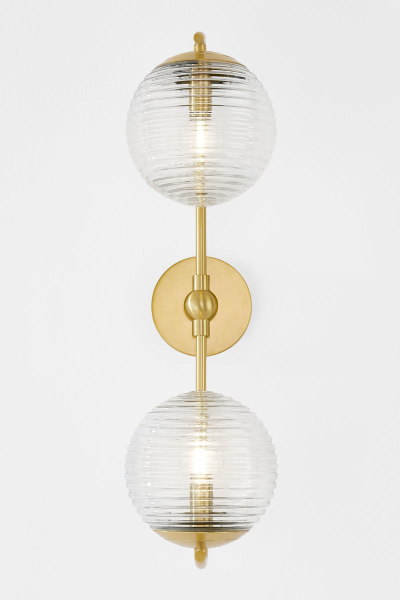 Lighting - Wall Sconce Sara 2 Light Wall Sconce // Aged Brass 