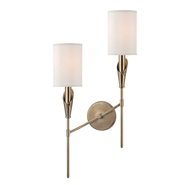 Lighting - Wall Sconce Tate 2 Light Left Wall Sconce // Aged Brass 