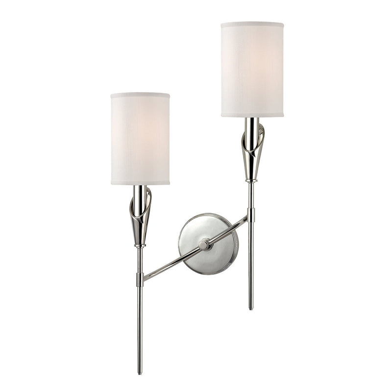 Lighting - Wall Sconce Tate 2 Light Left Wall Sconce // Polished Nickel 