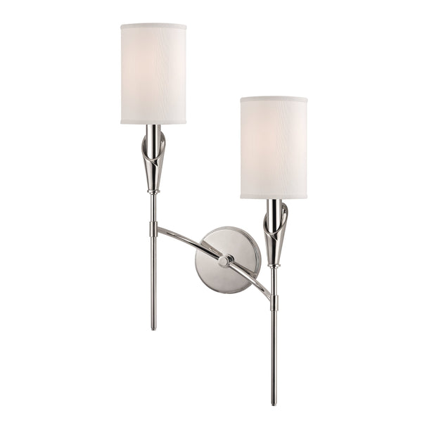 Lighting - Wall Sconce Tate 2 Light Right Wall Sconce // Polished Nickel 