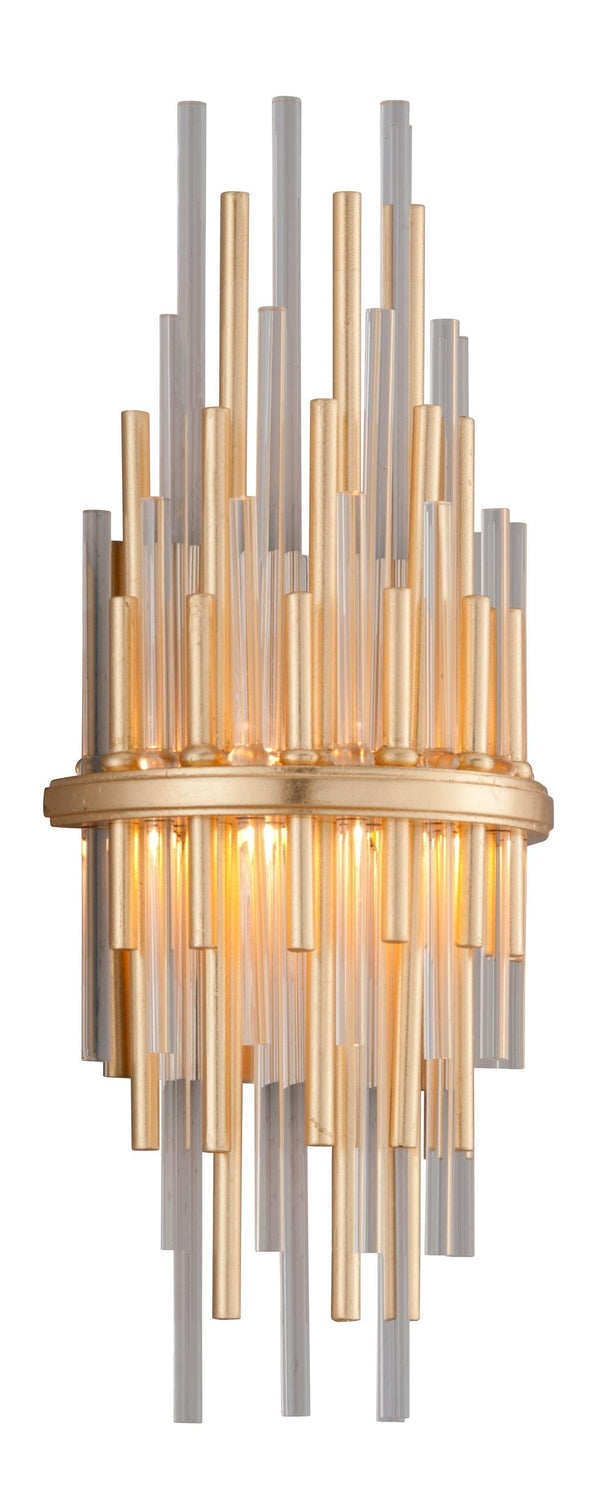Lighting - Wall Sconce Theory 1lt Wall Sconce Short // Gold Leaf W Polished Stainless 