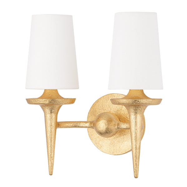 Lighting - Wall Sconce Torch 2 Light Wall Sconce // Gold Leaf 