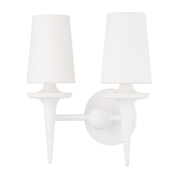 Lighting - Wall Sconce Torch 2 Light Wall Sconce // White Plaster 