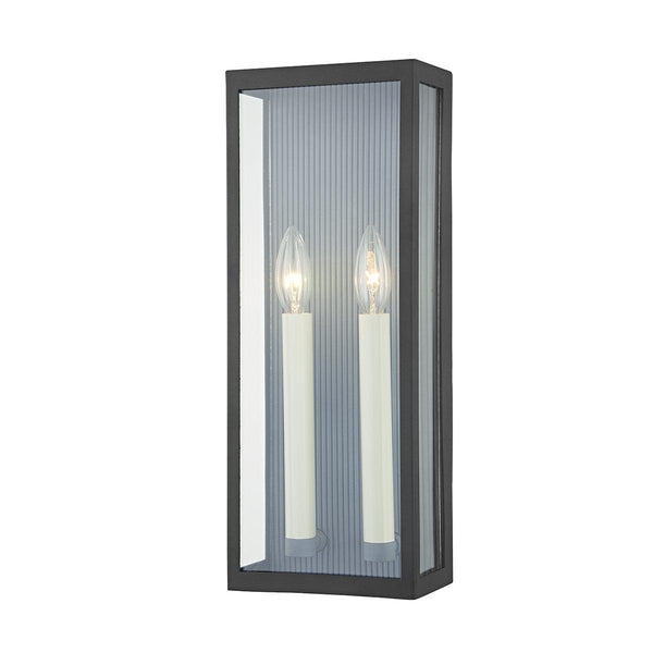 Lighting - Wall Sconce Vail 2 Light Exterior Wall Sconce // Texture Black & Weathered Zinc 