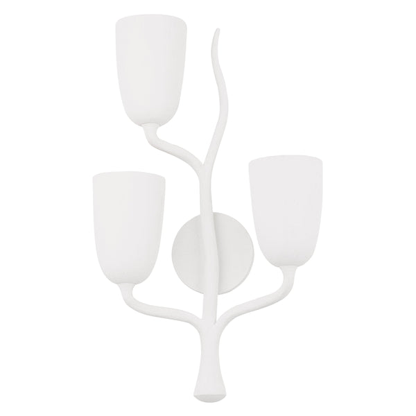 Lighting - Wall Sconce Vine 3 Light Left Wall Sconce // White Plaster 