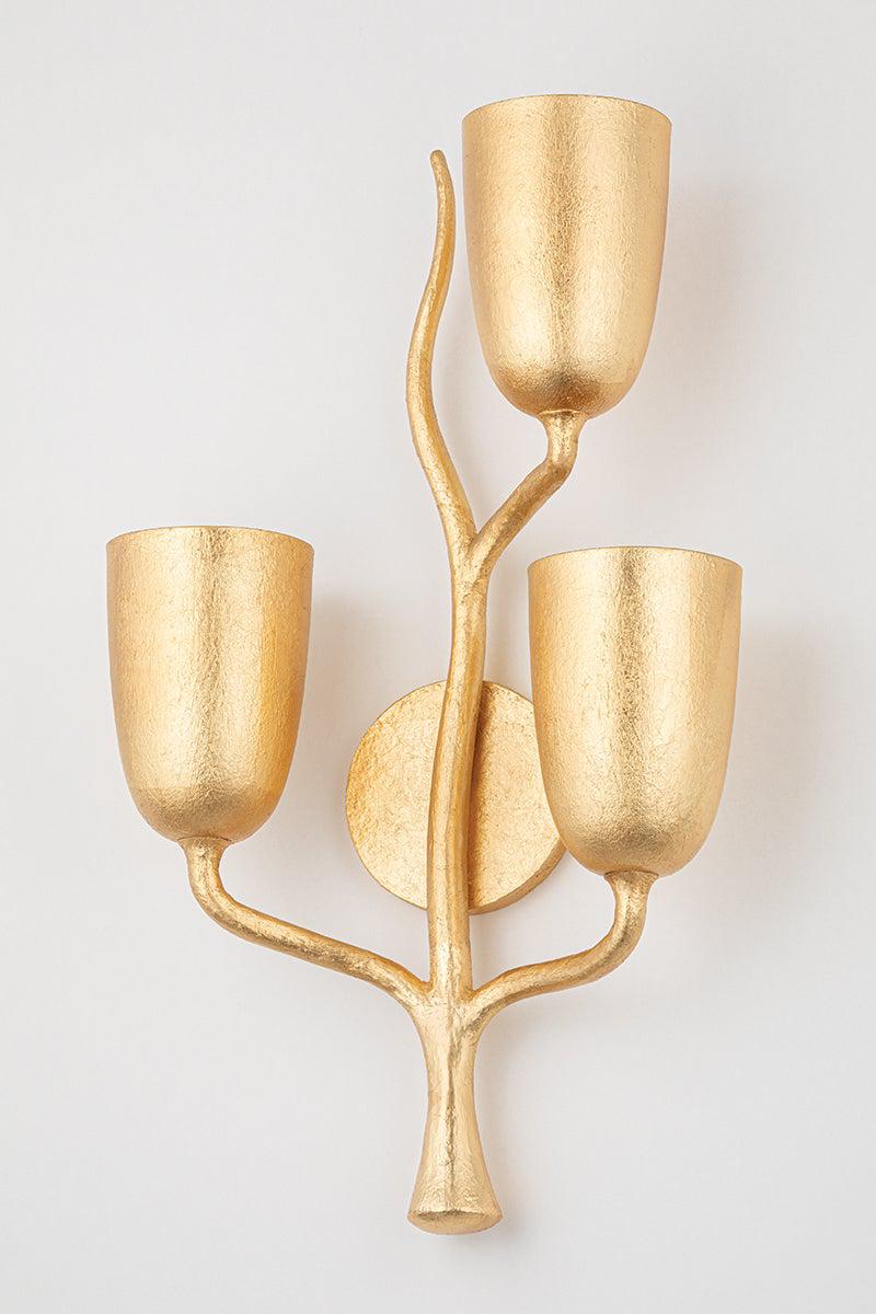 Lighting - Wall Sconce Vine 3 Light Right Wall Sconce // Gold Leaf 