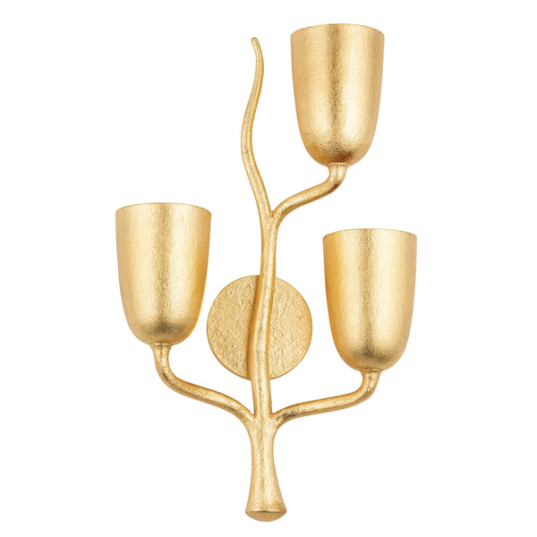 Lighting - Wall Sconce Vine 3 Light Right Wall Sconce // Gold Leaf 