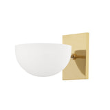 Lighting - Wall Sconce Wells 1 Light Wall Sconce // Aged Brass & White Plaster 