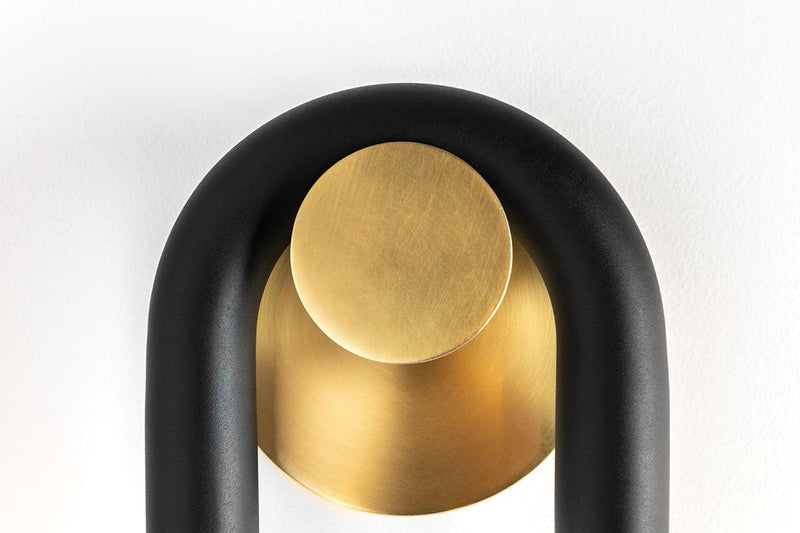 Lighting - Wall Sconce Whit 2 Light Wall Sconce // Aged Brass & Black 