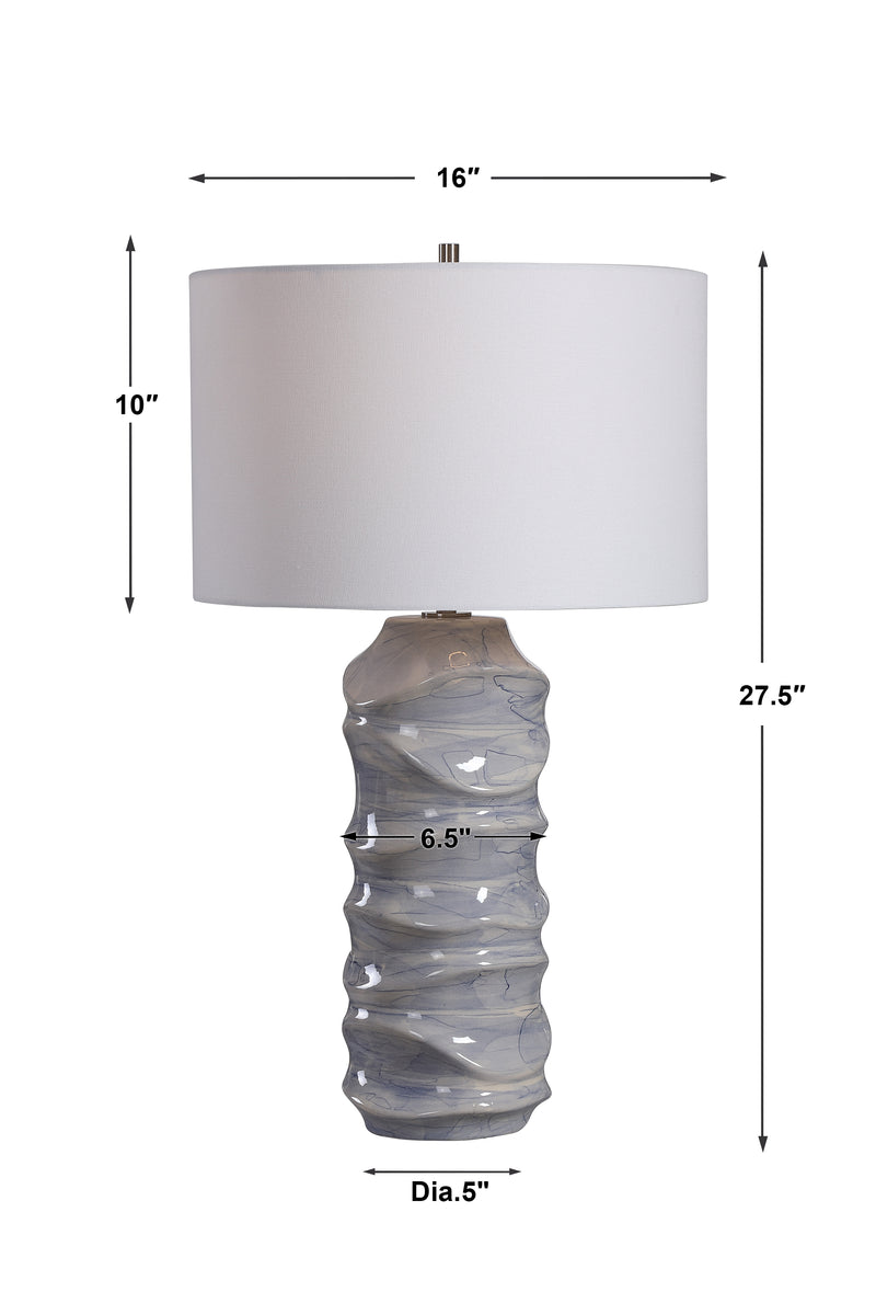 Lighting Waves Blue & White Table Lamp 