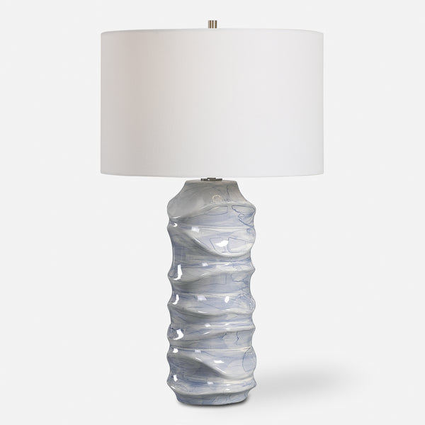 Lighting Waves Blue & White Table Lamp 