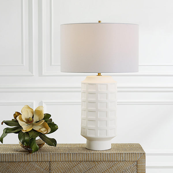 Lighting Window Pane White Table Lamp 