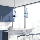 Lighting Windswept Blue & White 1 Light Mini Pendant 