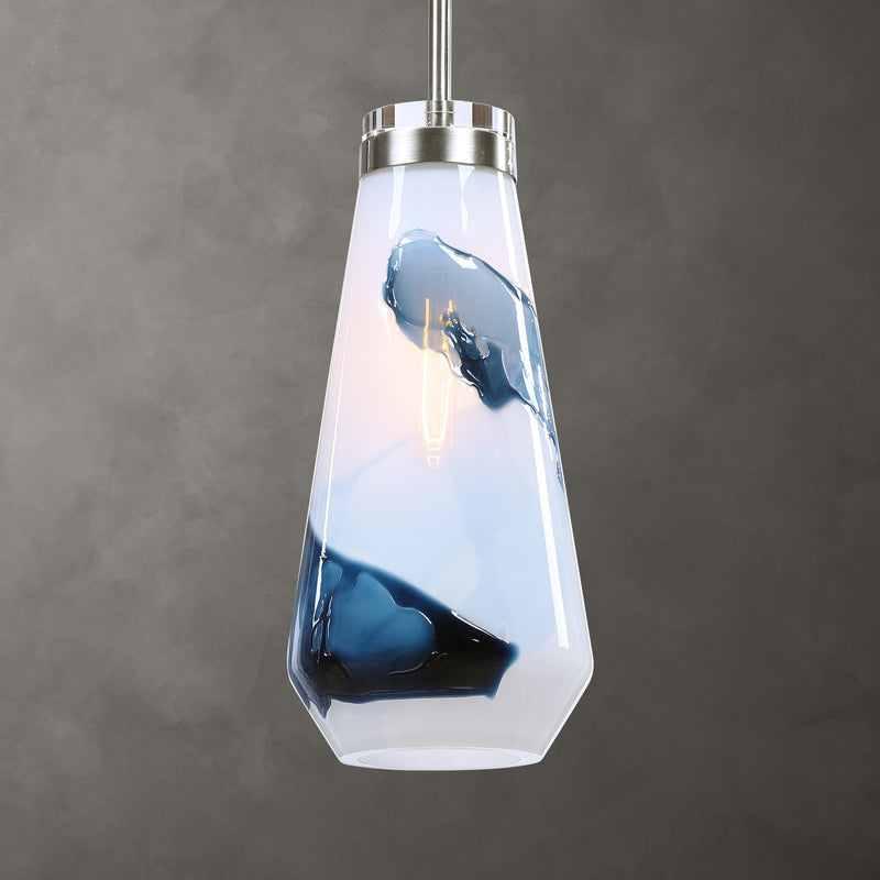 Lighting Windswept Blue & White 1 Light Mini Pendant 