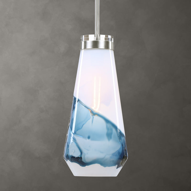 Lighting Windswept Blue & White 1 Light Mini Pendant 