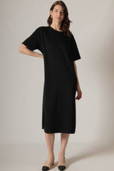  Butter Modal Midi T-Shirt Dress Medium Black 