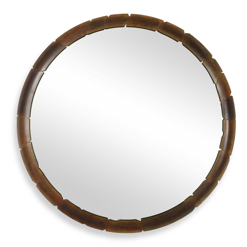 Mirror Auger Amber Glass Round Mirror 