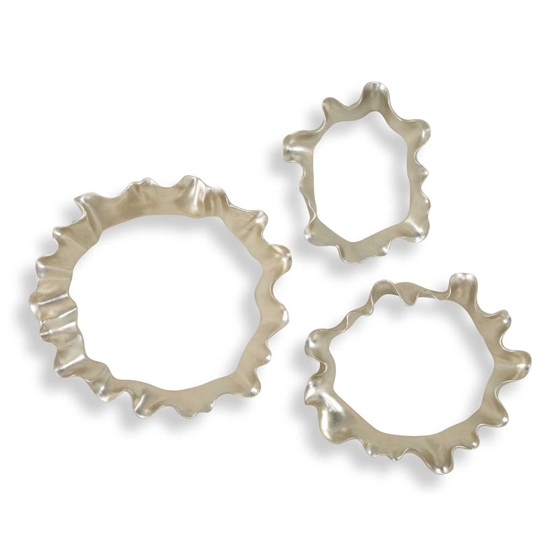 Wall Art Ripple Effect Silver Wall Art // Set of 3 