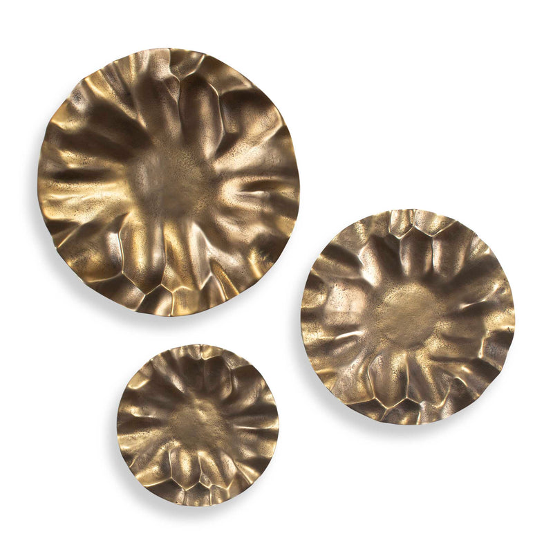 Outdoor Peonia Outdoor Gold Wall Art // Set of 3 