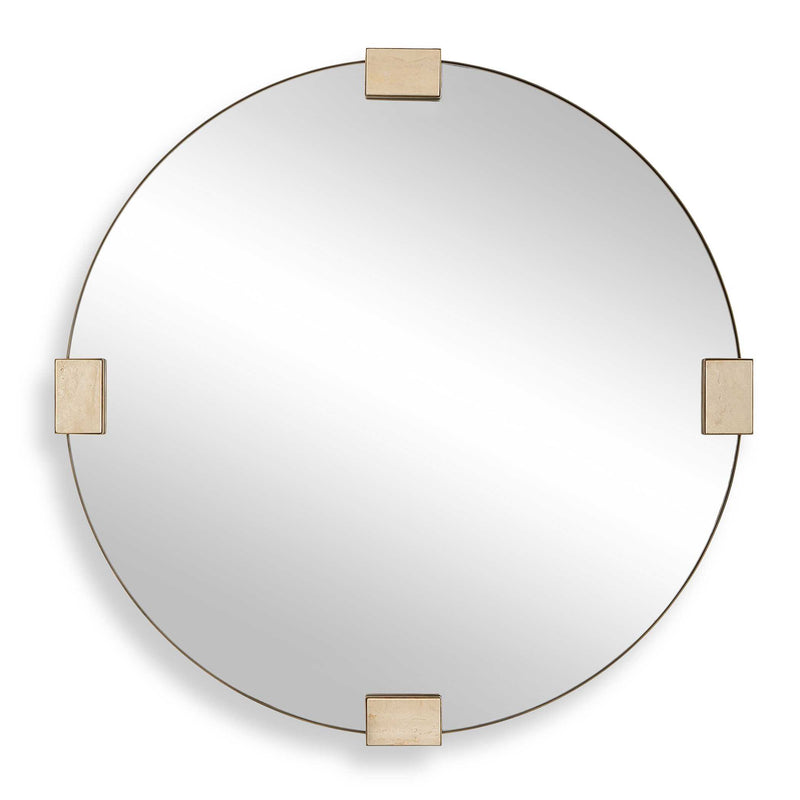 Mirror Russo Travertine Round Mirror 