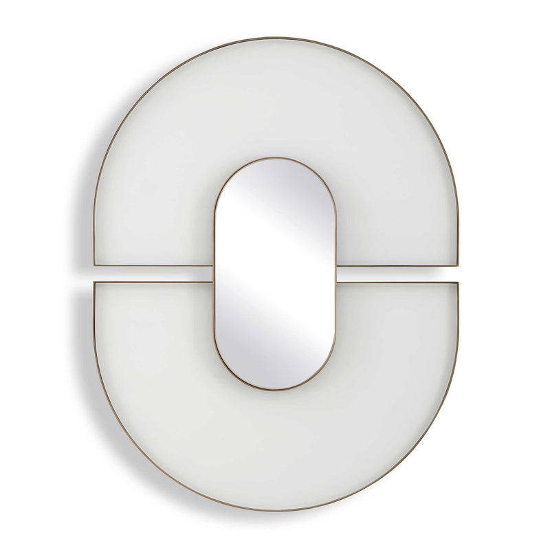 Mirror Encase Modern White Oval Mirror 
