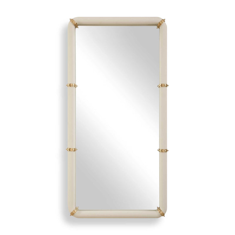 Mirror Cyprus White Leather Mirror 