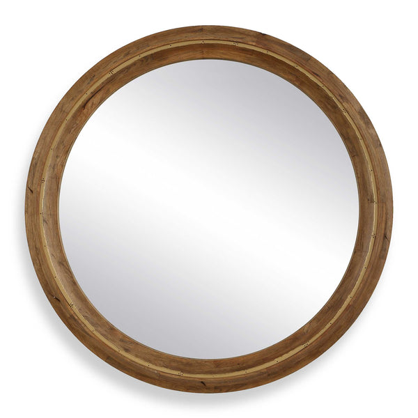 Mirror Frontier Round Wood Mirror 