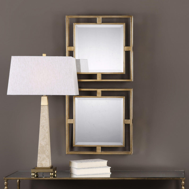 Mirror Allick Gold Square Mirrors S/2 