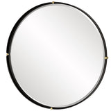 Mirror Bonded Round Mirror // Black & Gold 